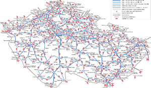 Železniční mapa k jízdnímu řádu 2009/2010