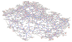 Železniční mapa k jízdnímu řádu 2010/2011