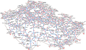 Železniční mapa k jízdnímu řádu 2014/2015