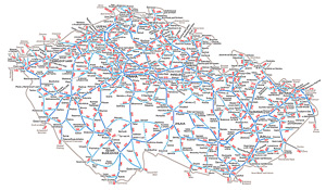 Železniční mapa k jízdnímu řádu 2015/2016