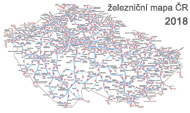 Železniční mapa České republiky 2018
