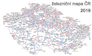 Železniční mapa České republiky 2019